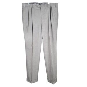 Lauren Ralph Lauren Mens Dress Pants Brown Pleated Cuffed‎ 36x32 Trousers